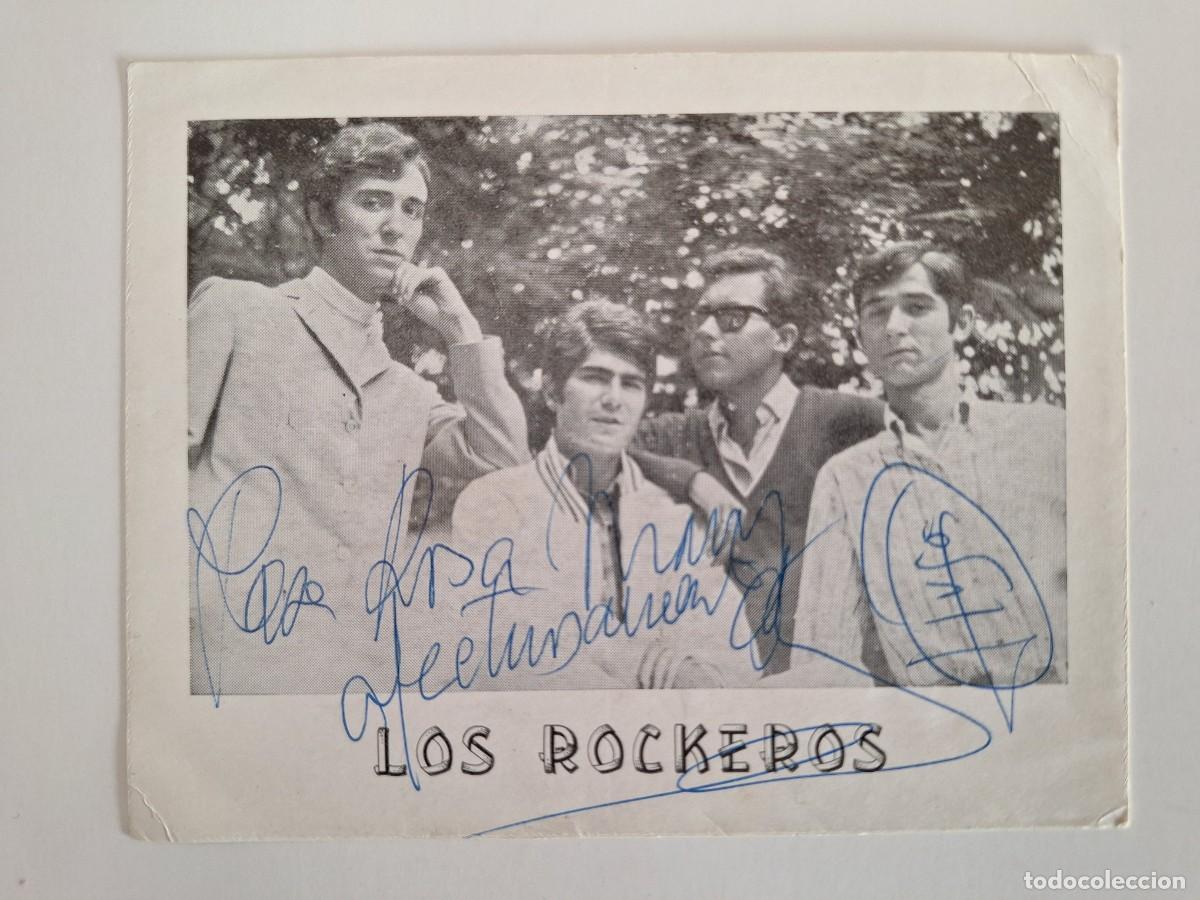 Fotos de Cantantes: TARJETA DEDICADA AUTOGRAFO GRUPO MUSICAL LOS ROCKEROS RV 2837