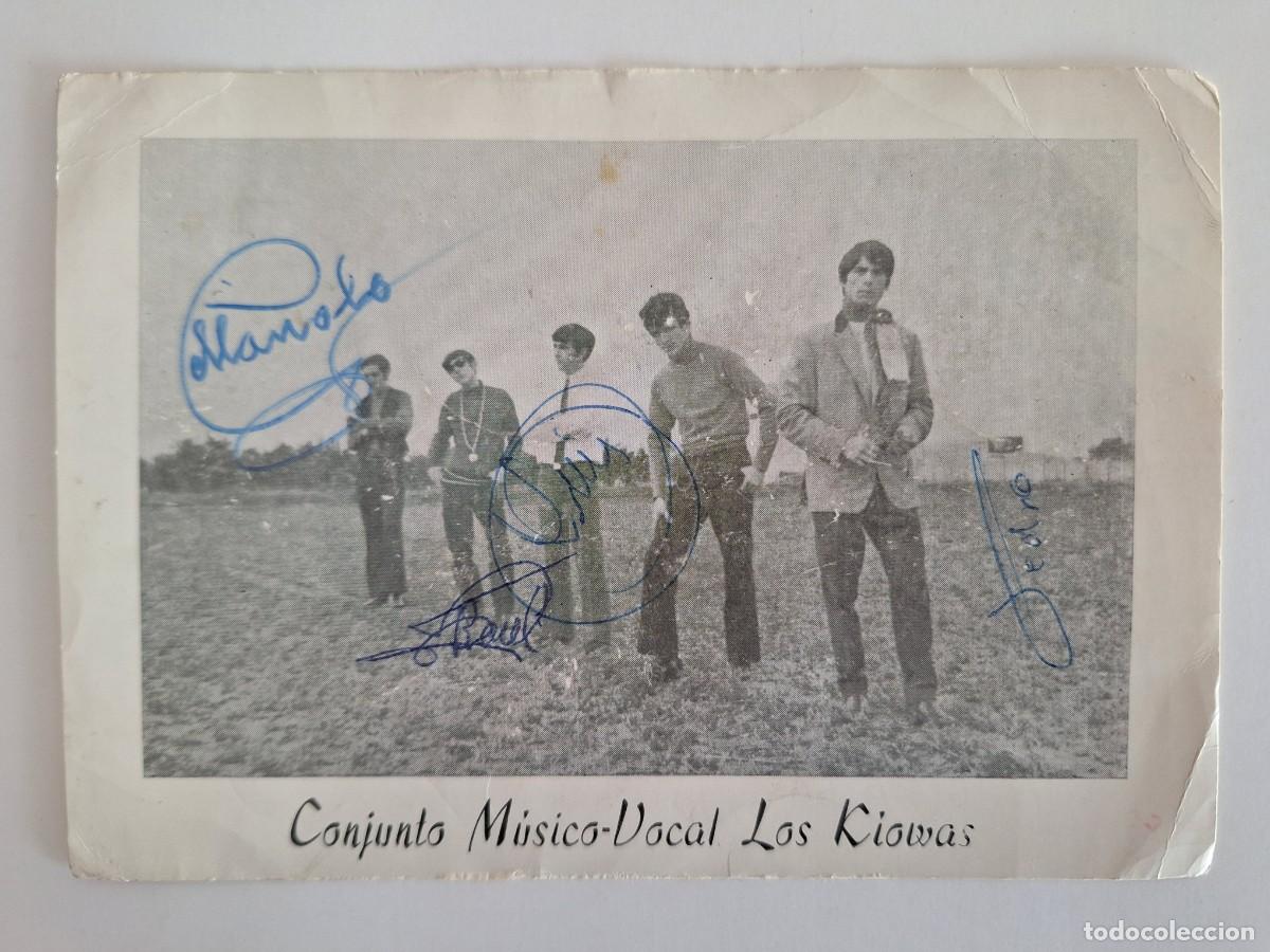 Fotos de Cantantes: TARJETA CON AUTOGRAFO GRUPO ROCK DE ZARAGOZA LOS KIOWAS RV 2842