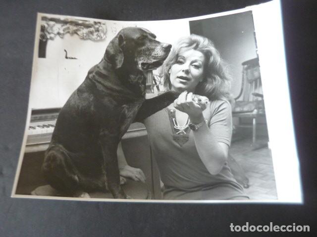 Foto di Cantanti: LUCIANA WOLF CANTANTE CON SU PERRO PROTON ANTIGUA FOTOGRAFIA ORIGINAL 24 X 18 CM