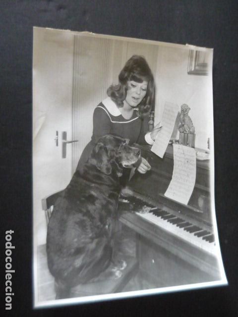 Photos of Singers: LUCIANA WOLF CANTANTE CON SU PERRO PROTON ANTIGUA FOTOGRAFIA ORIGINAL 24 X 18 CM