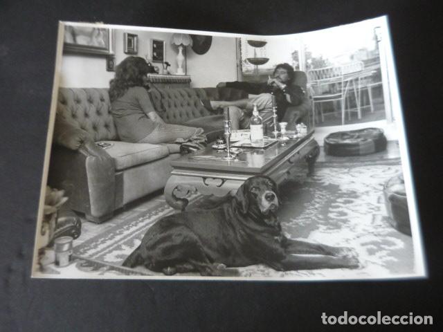 Fotos von Musikern: LUCIANA WOLF CANTANTE CON SU PERRO PROTON ANTIGUA FOTOGRAFIA ORIGINAL 24 X 18 CM