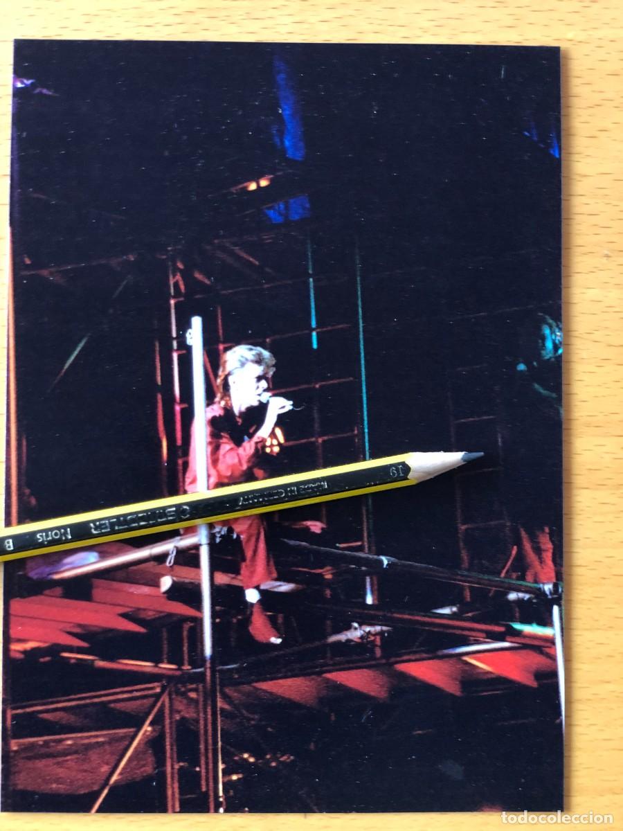 Fotos de Cantantes: David Bowie. Foto 17x13. by Flowers, con sello. Mini Estadi, BCN 1987.
