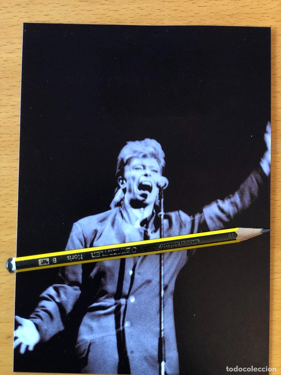 Fotos de Cantantes: David Bowie. Foto 17x13. by Flowers, con sello. Vicente Calder&oacute;n, Madrid 1987.