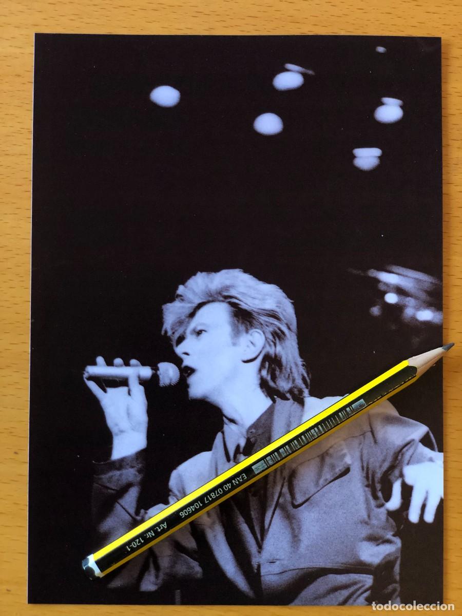Fotos de Cantantes: David Bowie. Foto 17x13. by Flowers, con sello. Vicente Calder&oacute;n, Madrid 1987.