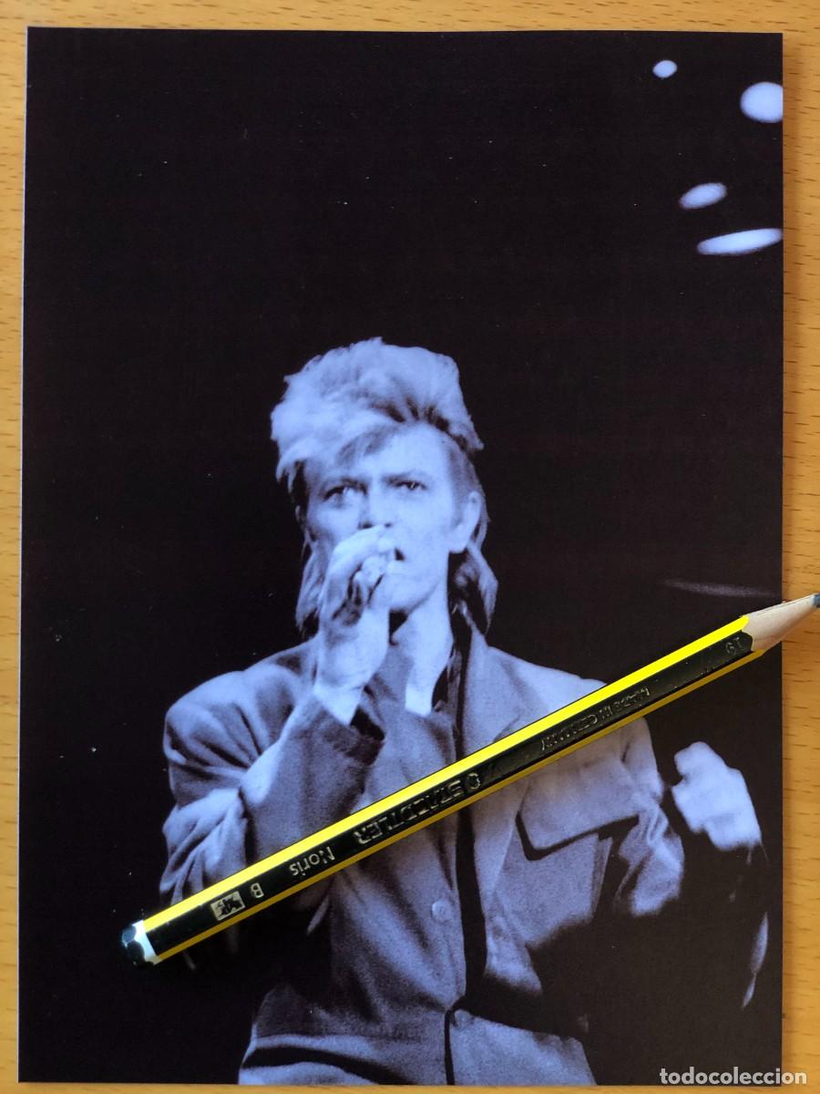 Fotos de Cantantes: David Bowie. Foto 17x13. by Flowers, con sello. Vicente Calder&oacute;n, Madrid 1987.