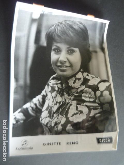 Photos of Singers: GINETTE RENO CANTANTE ANTIGUA FOTOGRAFIA ORIGINAL 18 X 24 CM
