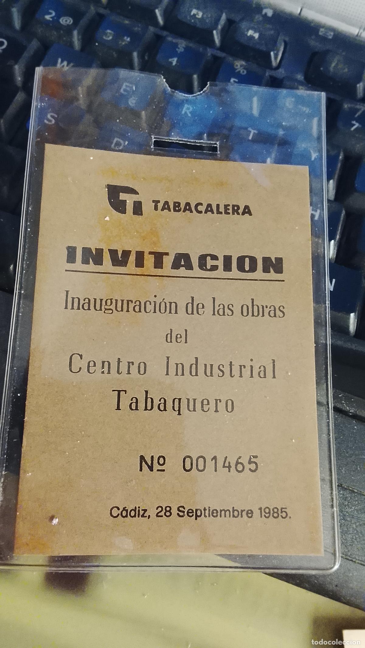 Fotos de Cantantes: antigua invitacion Inauguracion centro industrial tabaquero - TABACALERA 1985 CADIZ