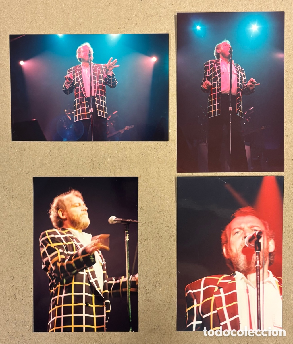 Fotos de Cantores: JOE COCKER. LOTE 4 FOTOGRAF&Iacute;AS ORIGINALES CONCIERTO PABELL&Oacute;N LA CASILLA (BILBAO) EN 1992.