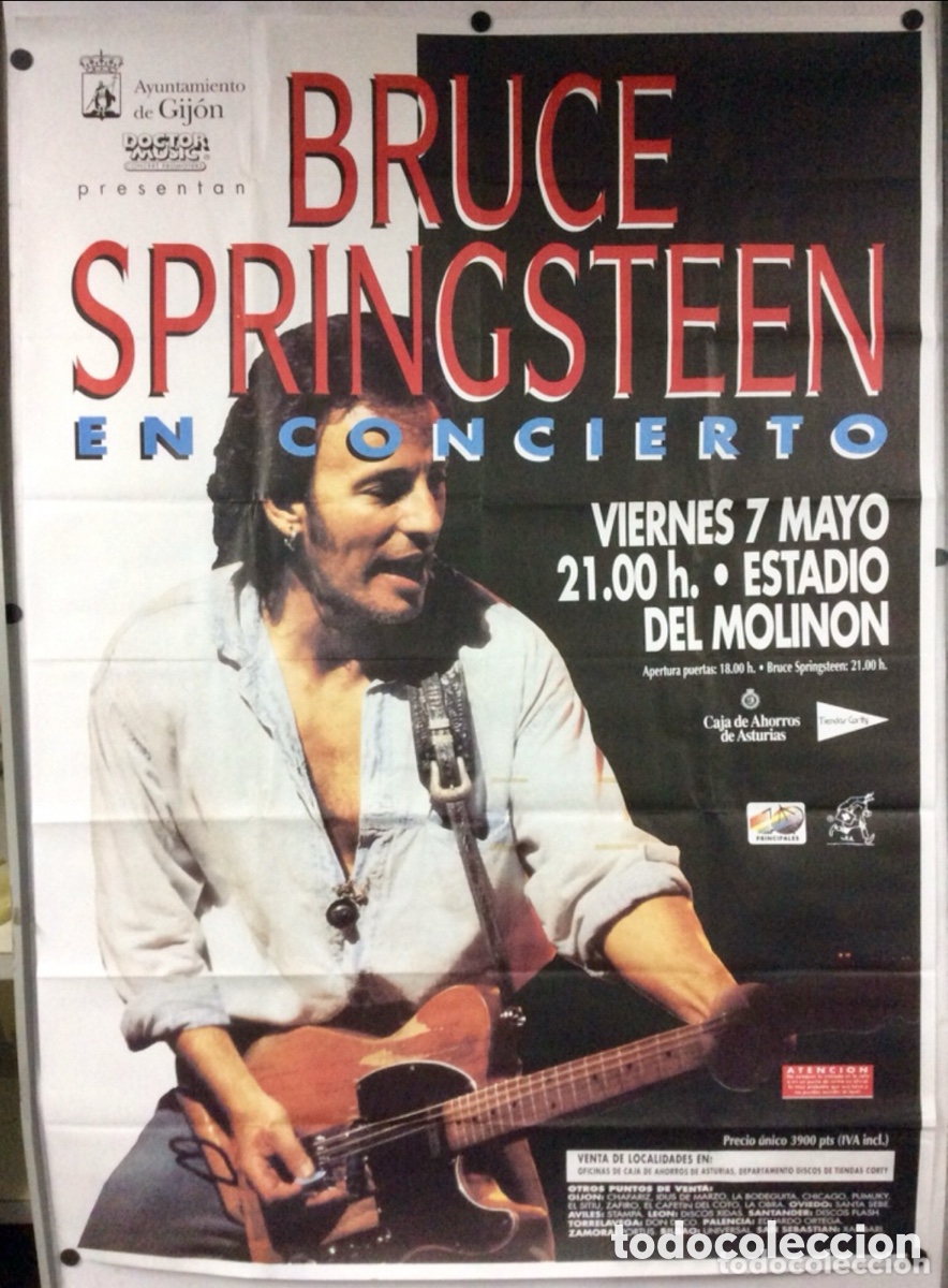 Fotos de Cantantes: BRUCE SPRINGSTEEN. HIST&Oacute;RICO CARTEL ORIGINAL PROMOCIONAL CONCIERTO ESTADIO MOLIN&Oacute;N (GIJ&Oacute;N) 1993