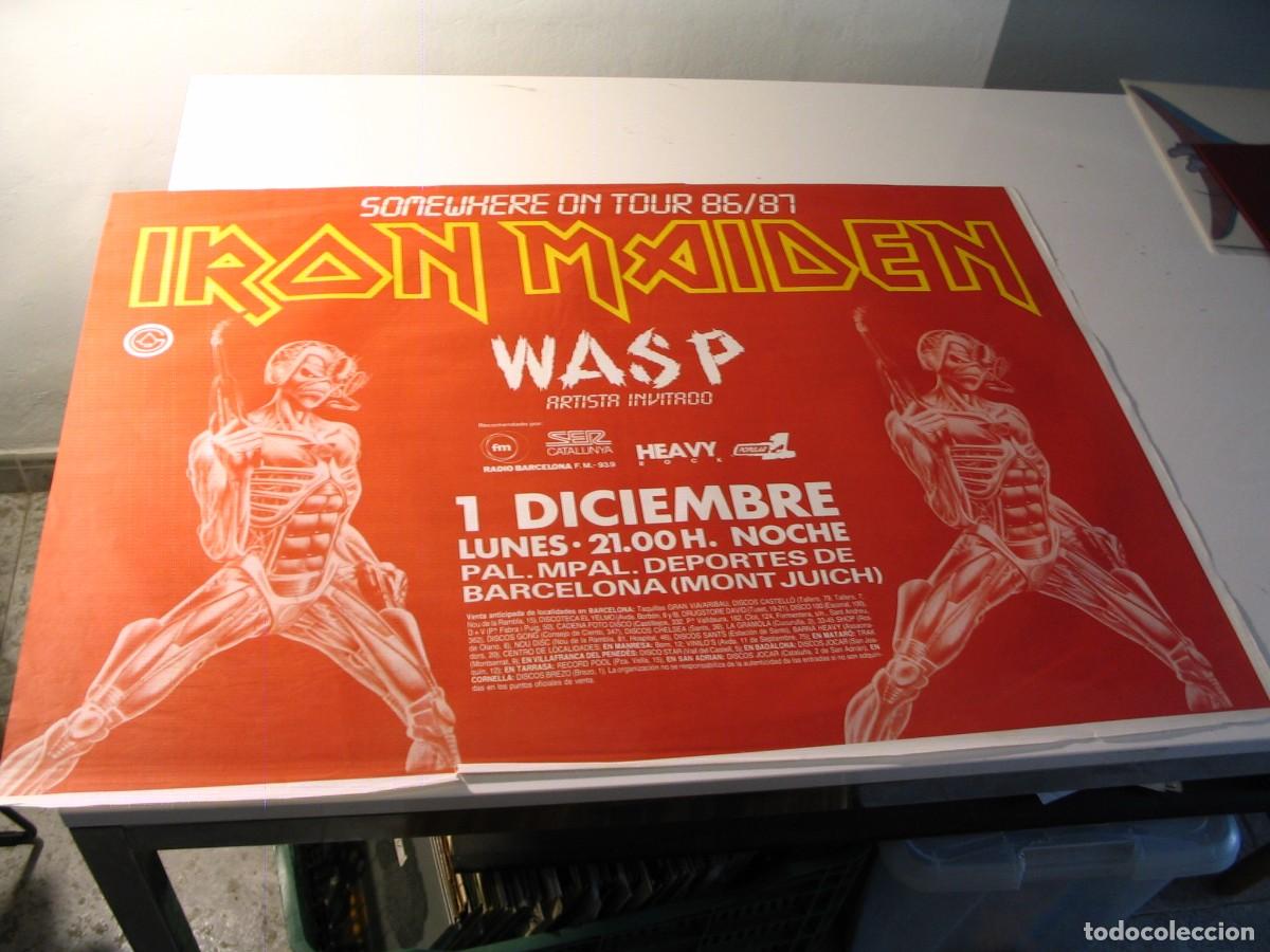 Fotos de Cantantes: IRON MAIDEN + WASP CARTEL ORIGINAL BARCELONA GIRA TOUR 1986-87 65X90