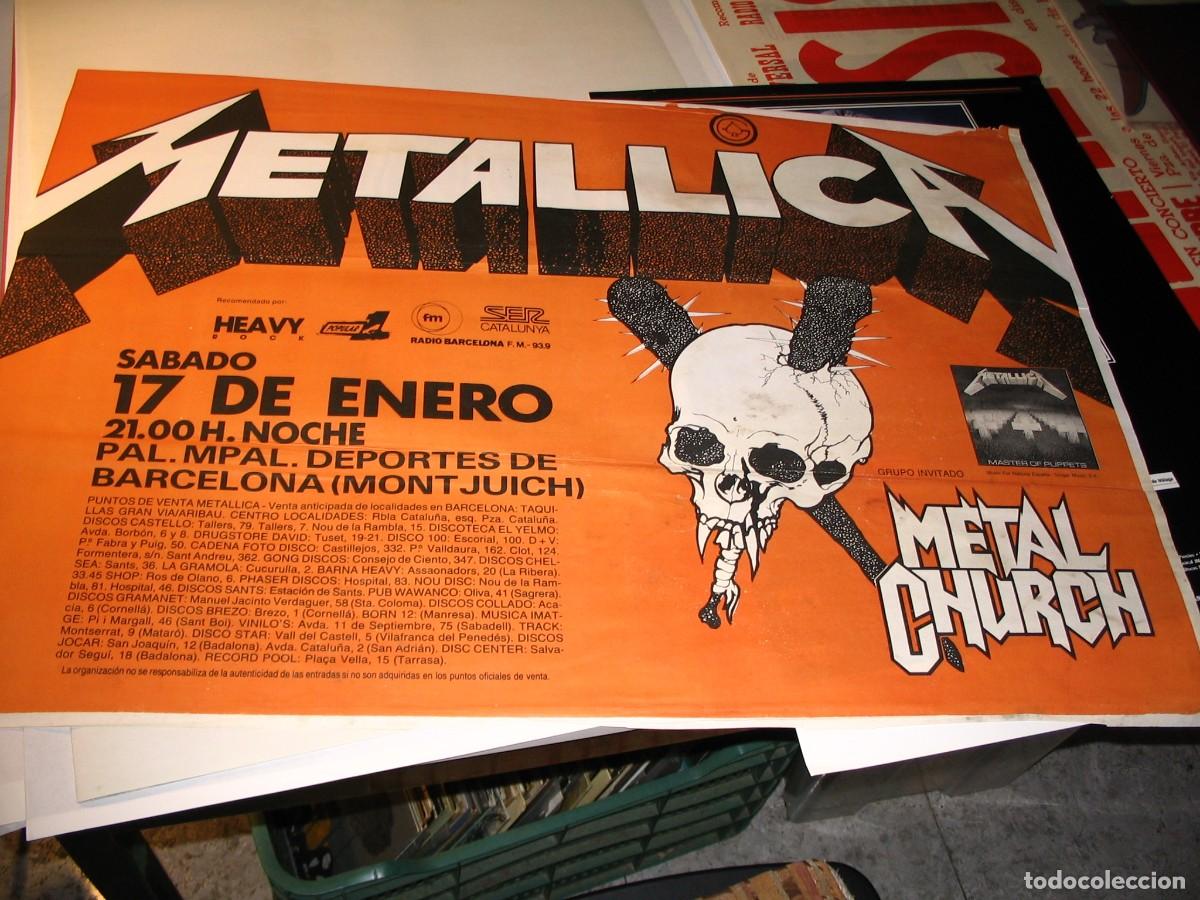 Fotos de Cantantes: METALLICA + METAL CHURCH CARTEL ORIGINAL BARCELONA GIRA TOUR 1987 65X90