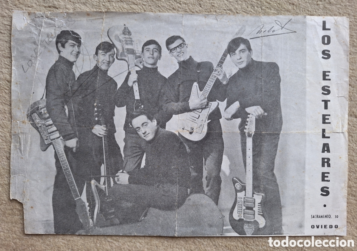 Fotos de Cantantes: Antiguo Cartel / Tarjeta Promo LOS ESTELARES (Oviedo) A&ntilde;os 60 - Firmas Aut&oacute;grafas - Oviedo Asturias