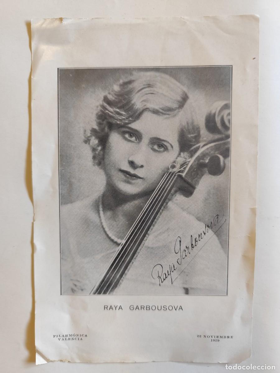 Fotos de Cantantes: RAYA GARBOUSOVA. FILARMONICA DE VALENCIA. 1929