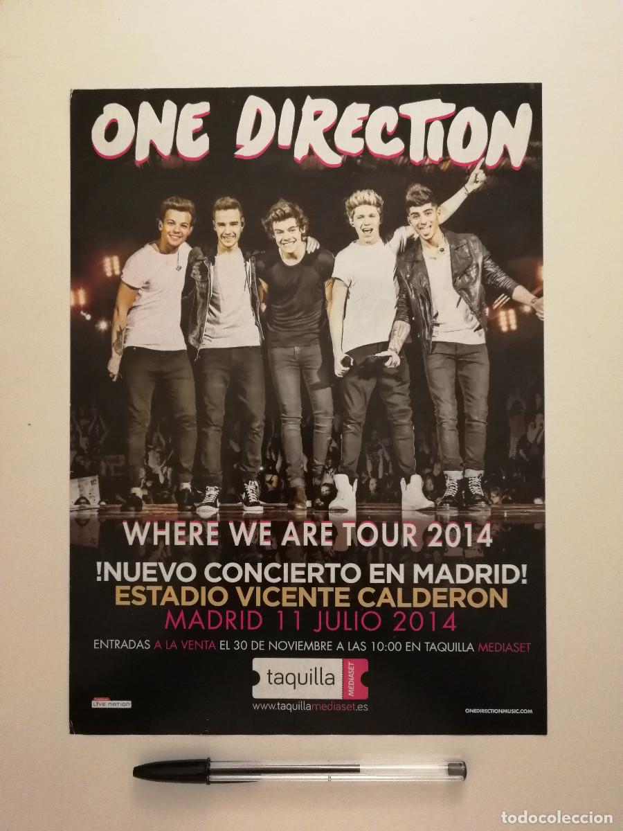 Fotos de Cantantes: ANUNCIO ACARTONADO -A4- ONE DIRECTION - MUSICA - WHERE WE ARE TOUR 2014 - PUBLICIDAD LAMINA