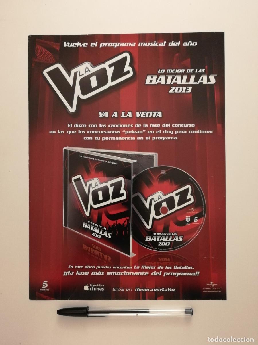 Fotos de Cantantes: ANUNCIO ACARTONADO -A4- LA VOZ LO MEJOR DE LAS BATALLAS 2013 - MUSICA - PUBLICIDAD LAMINA