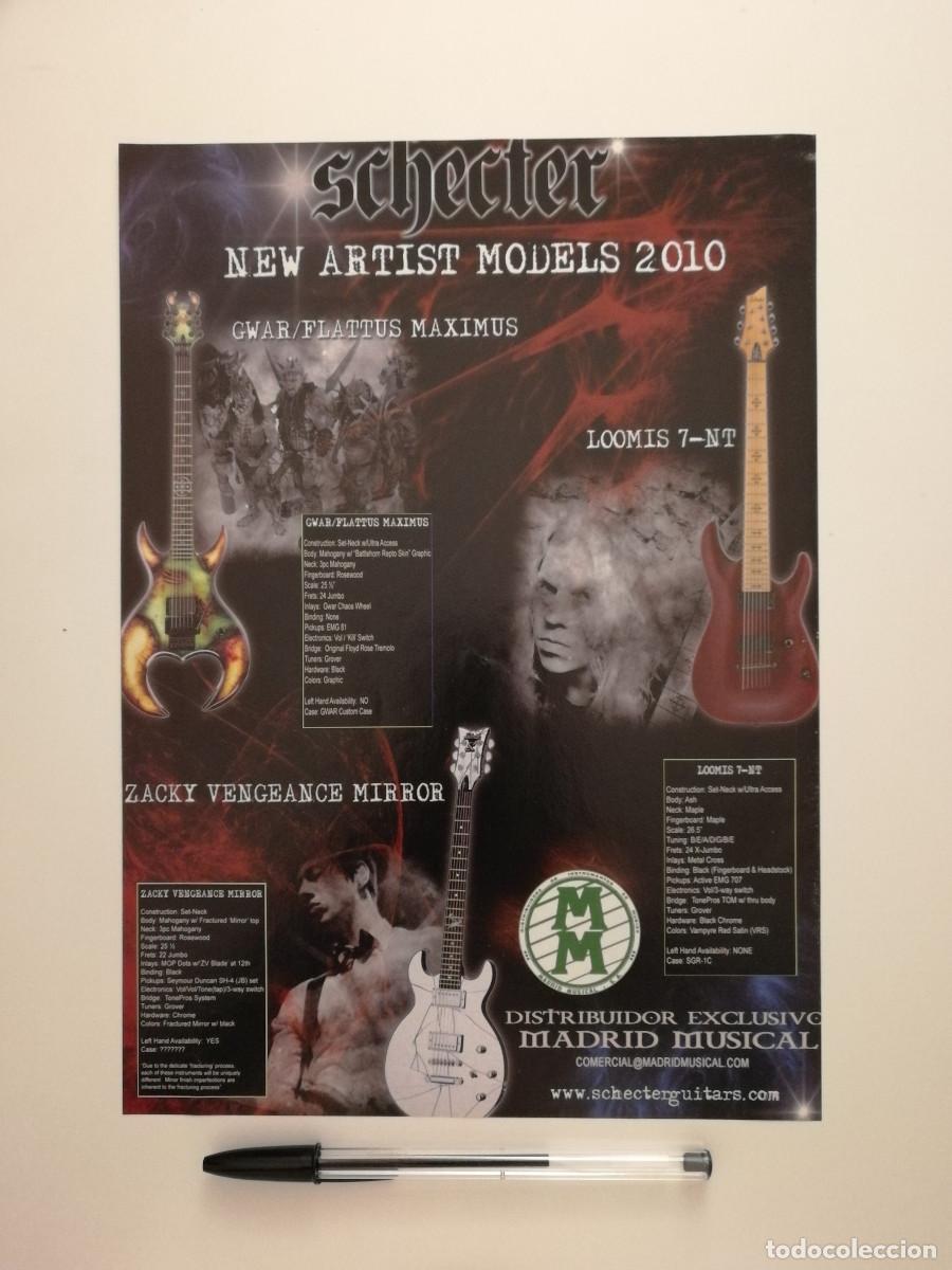 Fotos de Cantantes: ANUNCIO ACARTONADO -A4- SCHECTER GUITARS - MUSICA GWAR - JEFF LOOMIS NEVERMORE - PUBLICIDAD LAMINA
