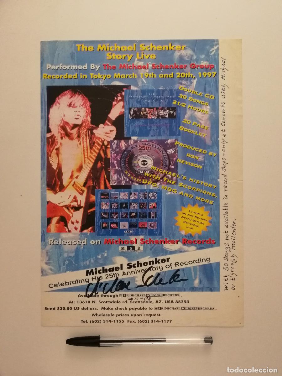 Fotos de Cantantes: LAMINA ORIGINAL FIRMADA - A4- THE MICHAEL SCHENKER STORY LIVE RECORDS - MSG 1997