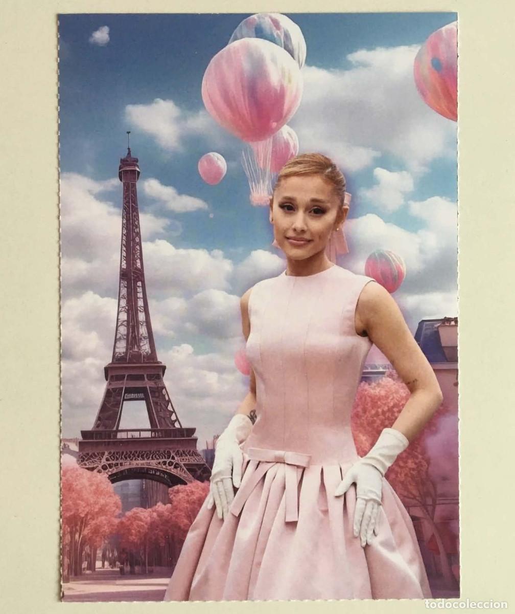 Fotos de Cantantes: Ariana Grande Audrey Hepburn Style Postcard YouStar Magazine France Music Pastel Dream Eiffel Tower