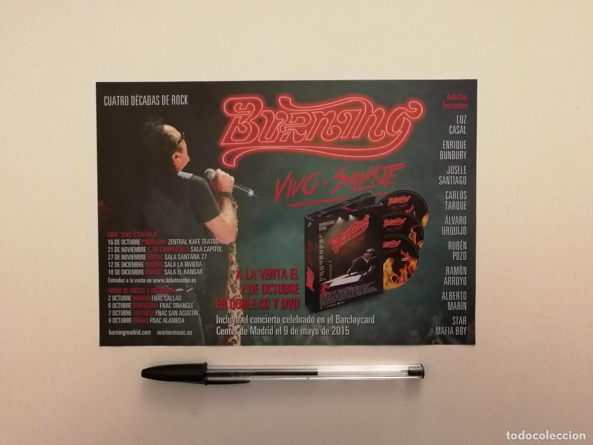 Fotos de Cantantes: ANUNCIO ACARTONADO - BURNING Vivo y Salvaje - HARD ROCK - PUBLICIDAD LAMINA