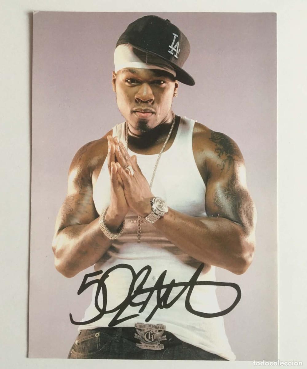 Foto di Cantanti: 50 Cent Collectible Autograph Card YAM! Magazine Germany c. 2005 Music Hip-Hop Rap