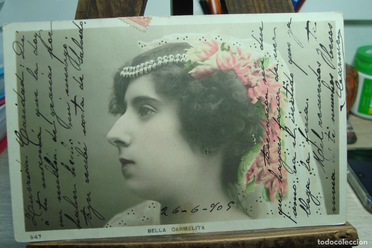 Fotos de Cantantes: ANTIGUA POSTAL BELLA CARMELITA COUPLE. MATASELLO BURGOS 1905. CARIDAD HEREDIA HUERGA?