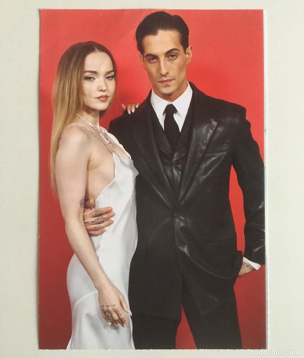 Fotos de Cantantes: Damiano David & Dove Cameron Original Collectible Postcard StarLight Magazine France Damaged/Creased