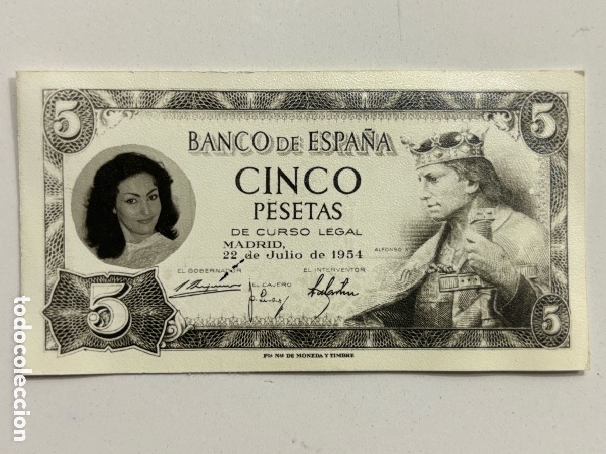 Fotos de Cantantes: Foto original billete con la cara de la vedette Carmen Morche L