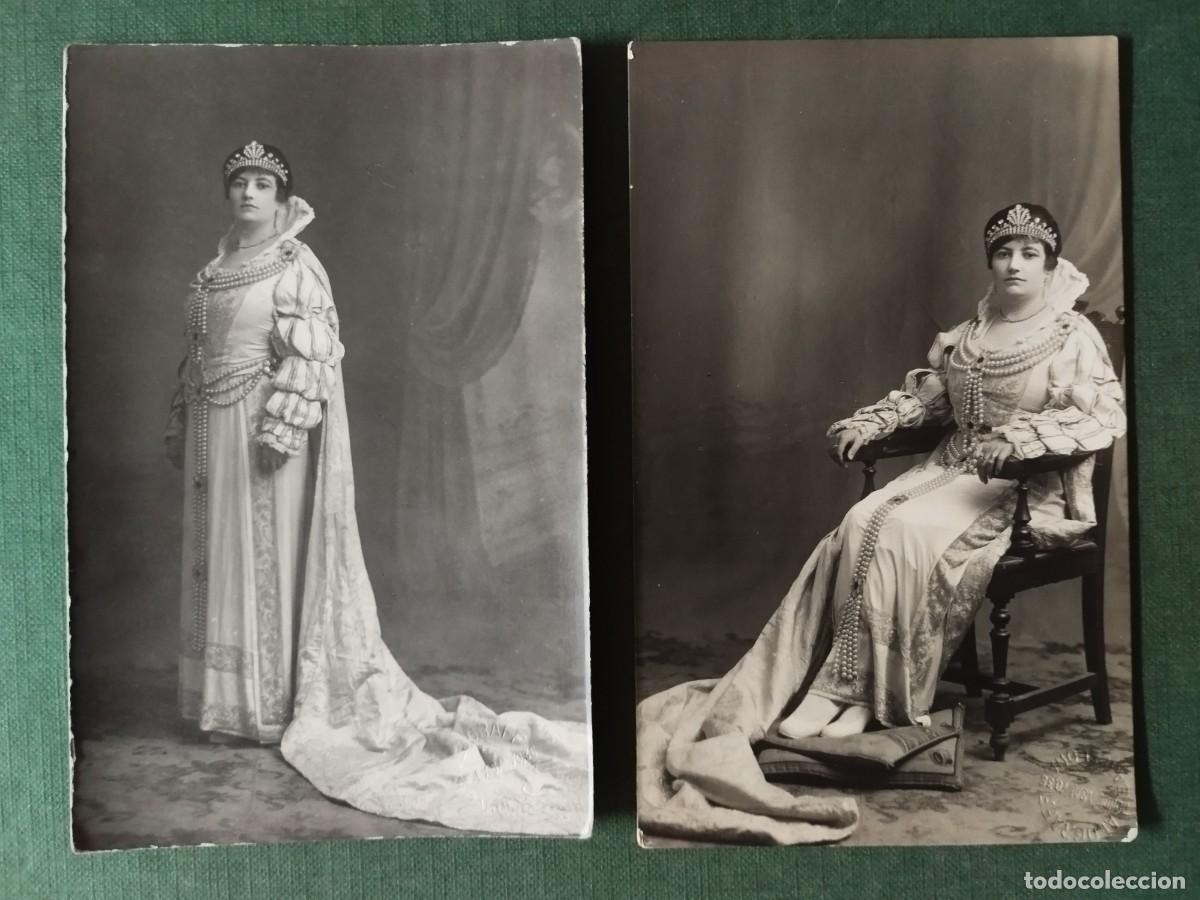 Fotos de Cantantes: DOS FOTOS LAURA CERVERA EN EL PAPEL DE REINA MARGARITA EN LA OPERA GLI UGONOTTI 1918