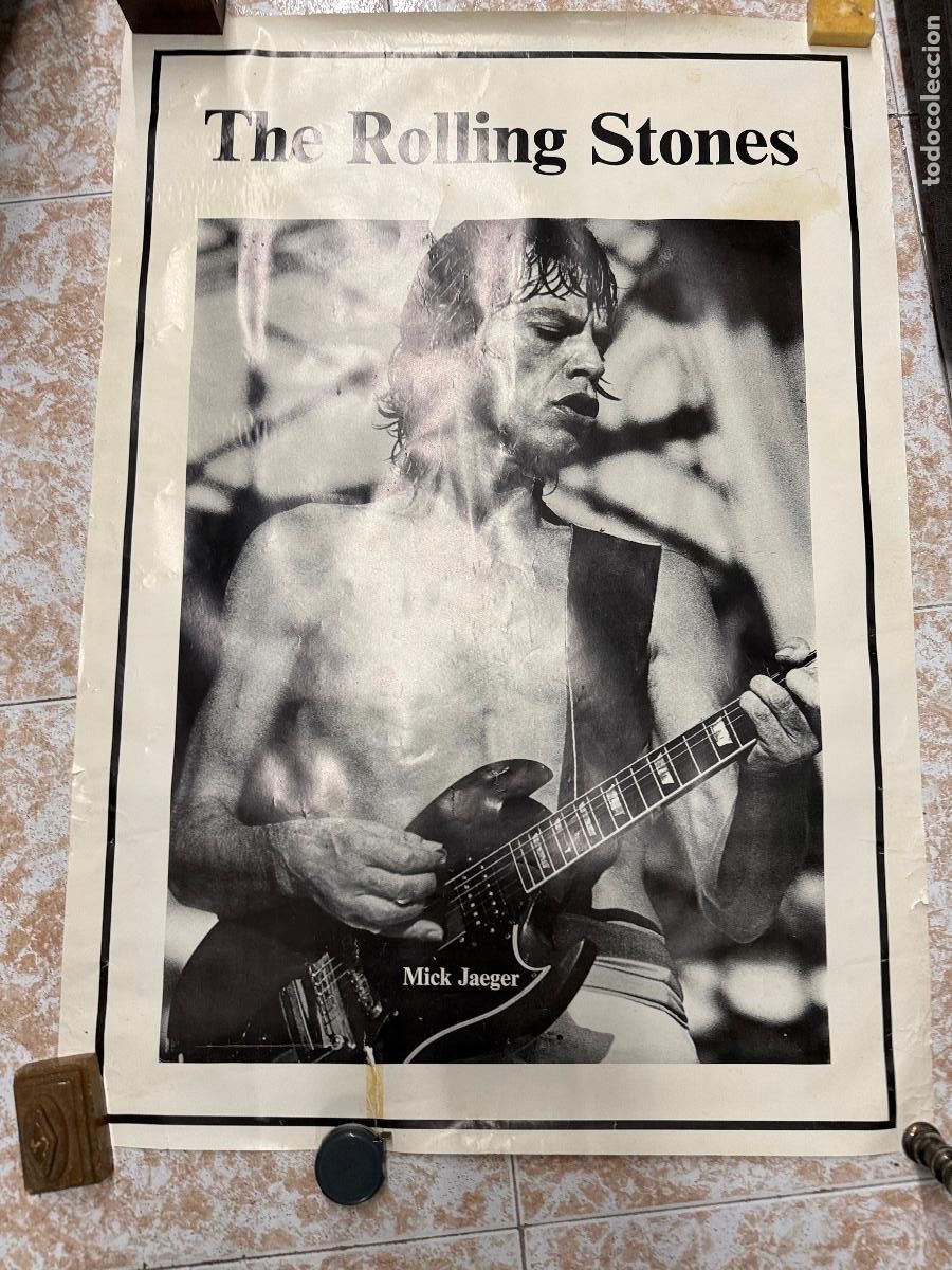 Fotos de cantantes: Antiguo poster del grupo musical MICK JAEGER. ROLLING STONES Original a&ntilde;os 80. Mide 90x64cms