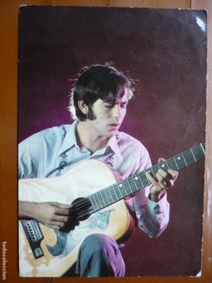 Fotos de cantantes: joan manuel serrat - postal original color - cantante singer