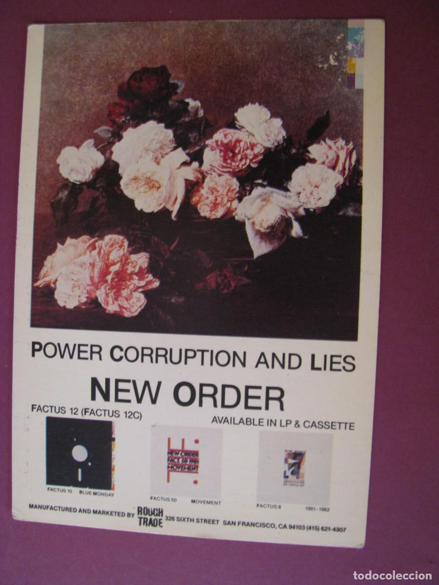 Fotos de cantantes: POSTAL DE ALBUM POWER CORRUPCION AND LIES DE NEW ORDER. UNDERGROUND