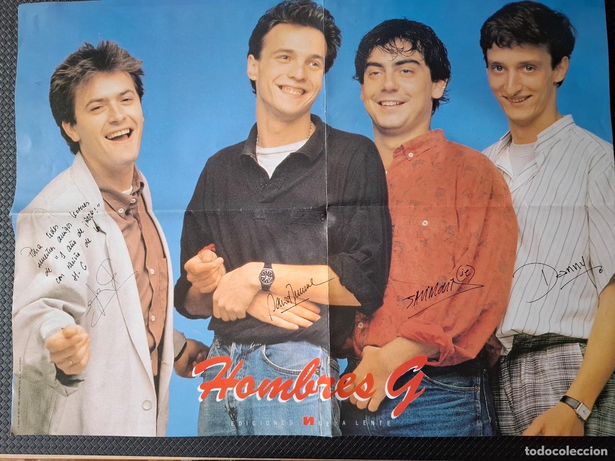 Fotos de cantantes: Poster Hombres G. Tama&ntilde;o:58x43. Firmado (serigraf&iacute;a) Revista Un A&ntilde;o de Rock. 1986