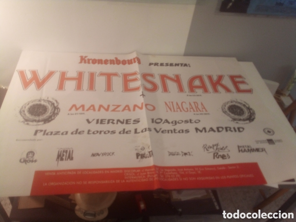 Fotos de cantantes: WHITESNAKE cartel original Manzano 1990 Madrid 90x130 TOUR
