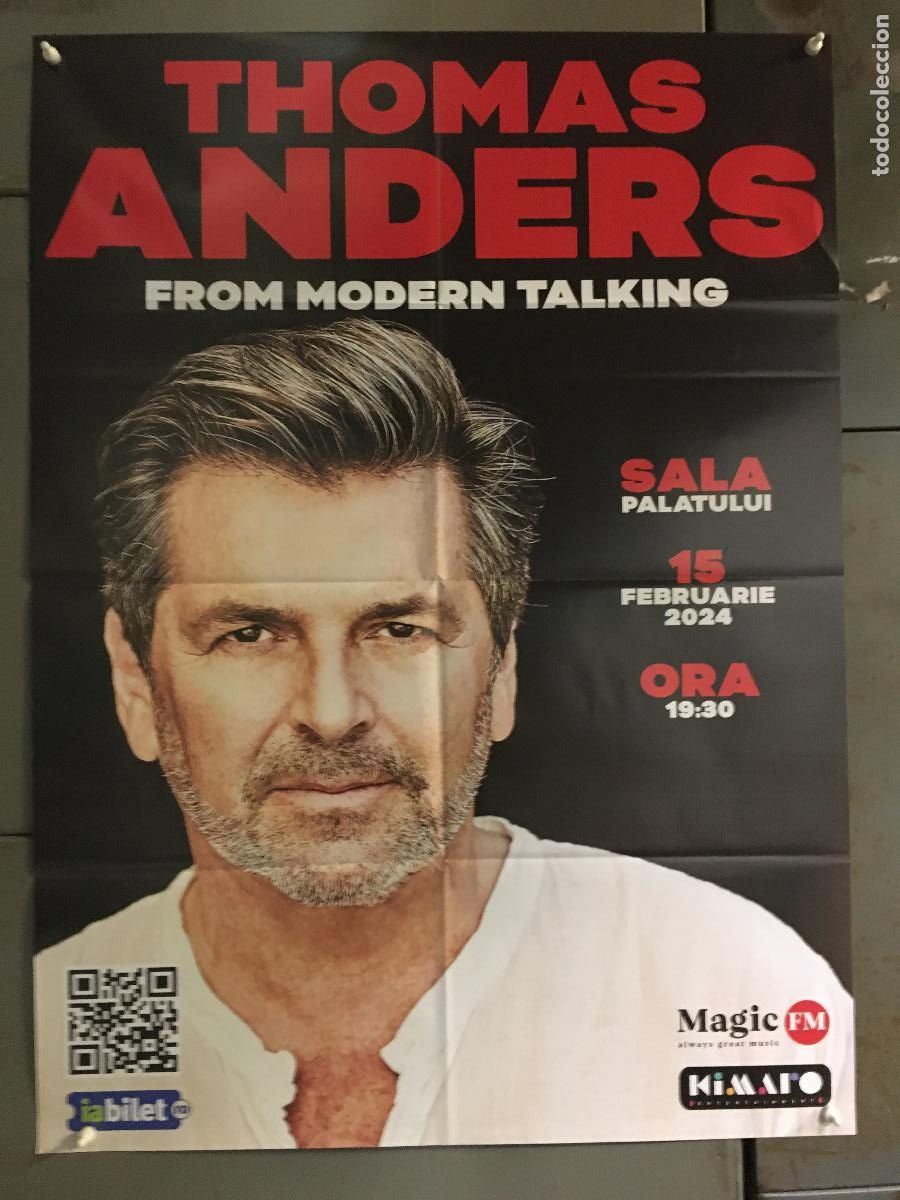 Fotos de cantantes: AFJ41 THOMAS ANDERS FROM MODERN TALKING TOUR 2024 CONCIERTO BUCAREST POSTER ORIGINAL 64X88 RUMANO