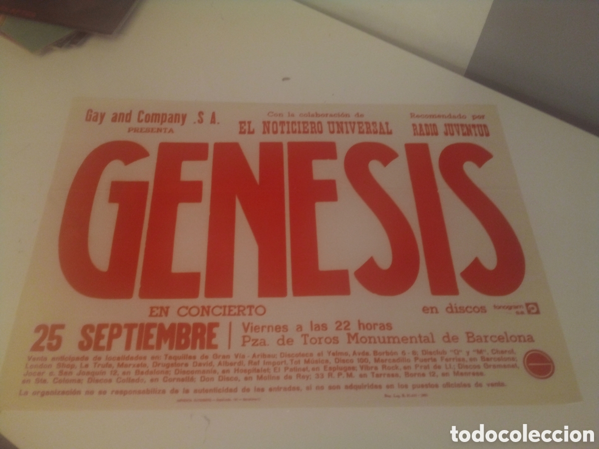 Fotos de cantantes: GENESIS X 5 carteles OFERTA VENDEDORES Barcelona 1981 50x70