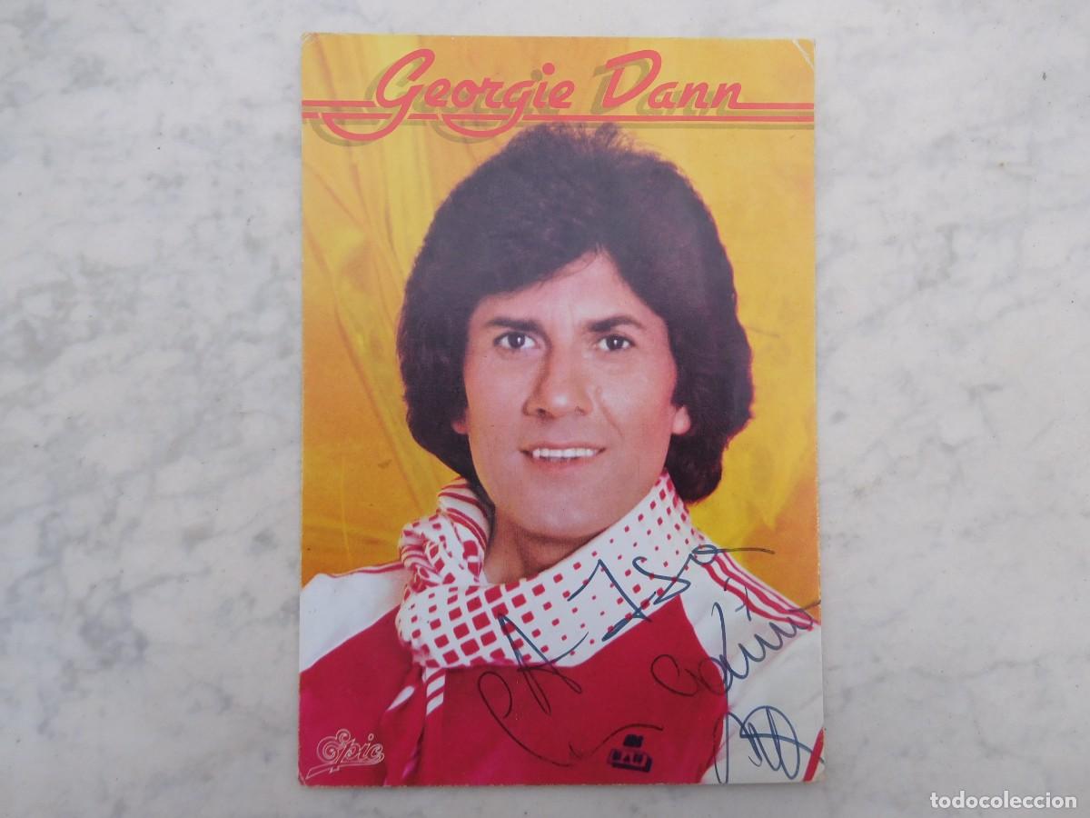 Fotos de cantantes: Tajeta promocional con discografia de Georgie Dann firmada por el artista