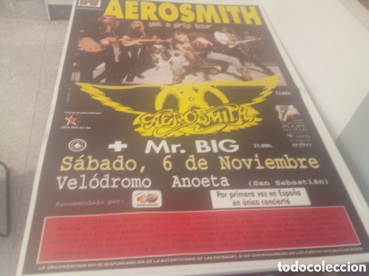 Fotos de cantantes: AEROSMITH cartel original SAN SEBASTIAN Get a grip TOUR 130X90