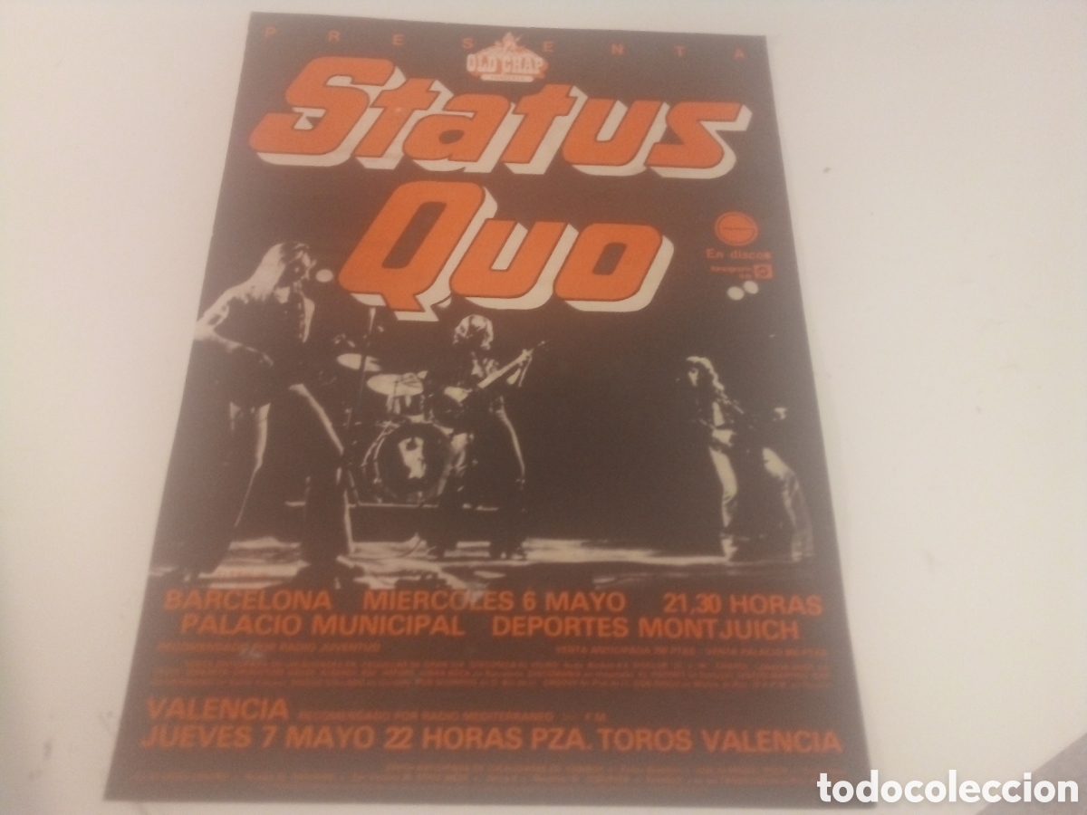 Fotos de cantantes: STATUS QUO cartel original VALENCIA BARCELONA 1981 TOUR 47X33