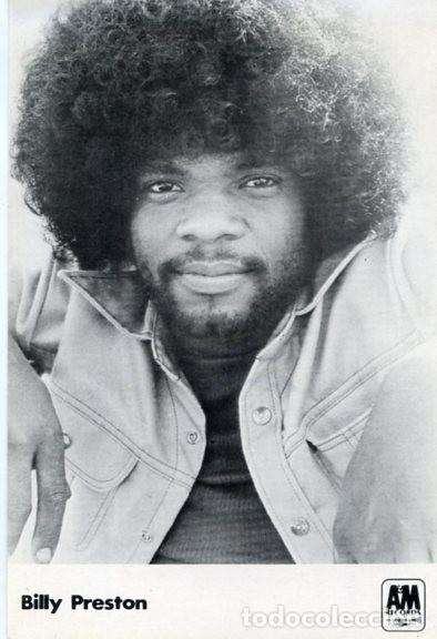 Fotos de cantantes: BILLY PRESTON. Postal Original USA, A&M Records.