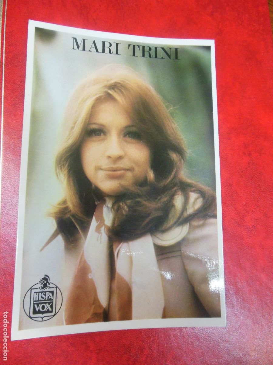 Fotos de cantantes: TARJETA POSTAL DE MARI TRINI MUSICA HISPAVOX CON DISCOGRAF&Iacute;A