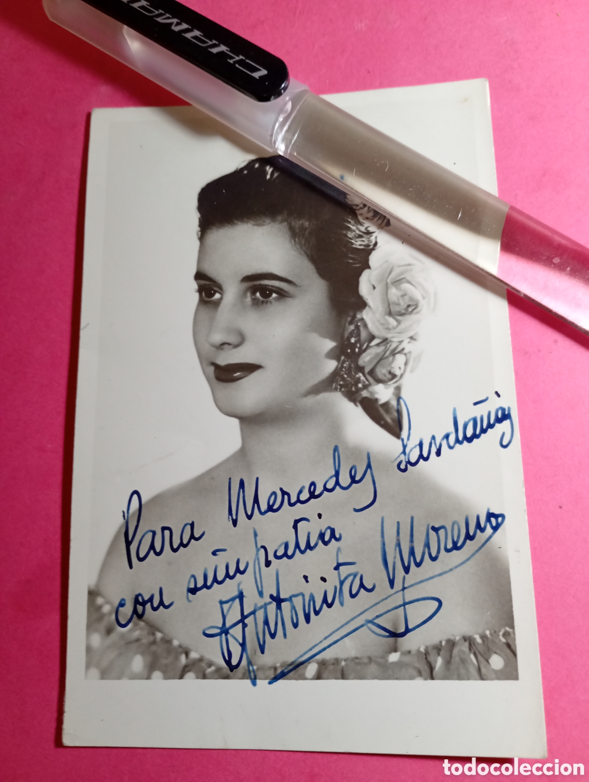 Fotos de cantantes: FOTOGRAF&Iacute;A PROMOCIONAL DE LA GRAN ARTISTA COPLA 50&acute;S CA. ANTO&Ntilde;ITA MORENO CON AUT&Oacute;GRAFO PU&Ntilde;O Y LETRA