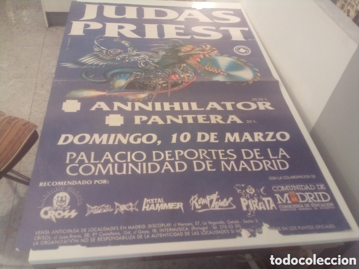Fotos de cantantes: JUDAS PRIEST + Pantera cartel original Madrid 1991 127x86
