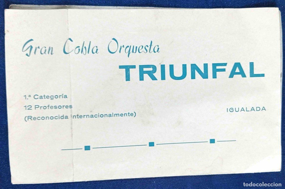 Fotos de cantantes: PEQUE&Ntilde;O CARTEL GRAN COBLA ORQUESTA TRIUNFAL. IGUALADA, S/F.