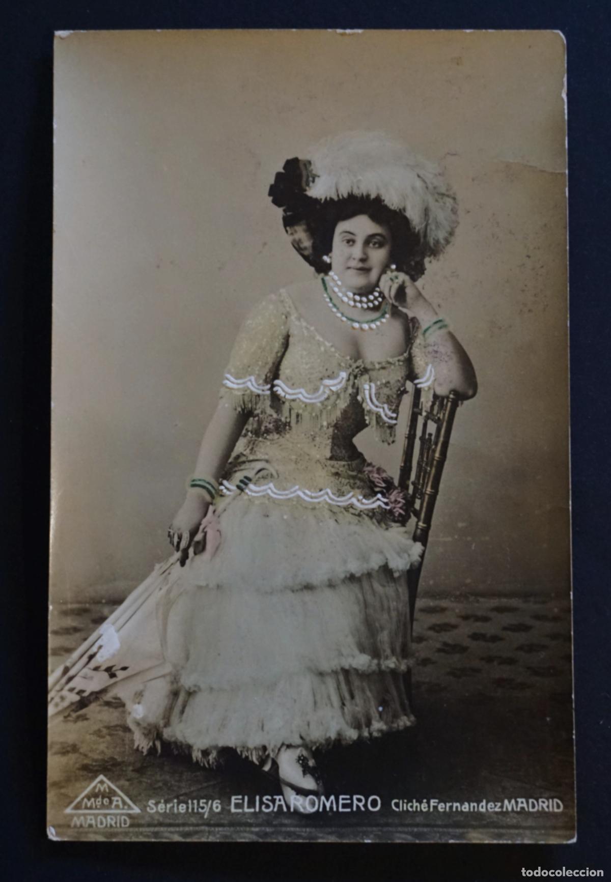 Fotos de cantantes: Postal circulada del a&ntilde;o 1906 de Elisa Romero, cupletista y actriz de principios del siglo pasado