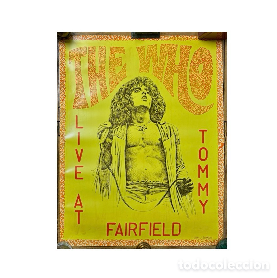Fotos de cantantes: The Who, Tommy Live at Fairfield, Roger Daltrey, cartel de John Judkins firmado a mano.