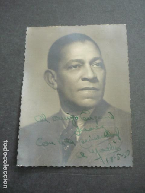 Foto di Cantanti: ANTONIO MACHIN CANTANTE ANTIGUA FOTOGRAFIA CON DEDICATORIA FIRMA AUTOGRAFA 8,5 X 11,5 CM