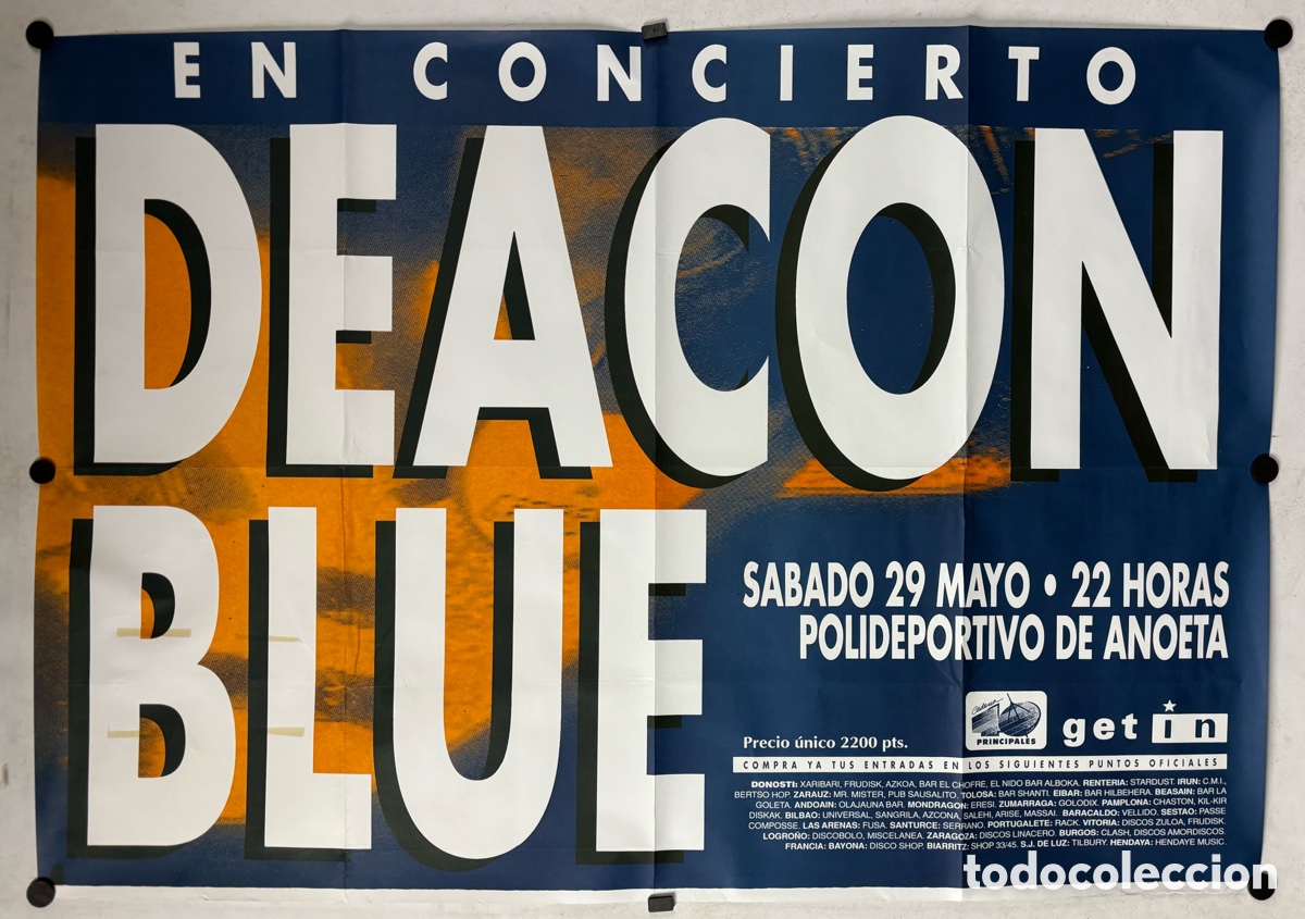 Photos of Singers: DEACON BLUE. HIST&Oacute;RICO CARTEL PROMOCIONAL CONCIERTO EN SAN SEBASTI&Aacute;N EN LOS A&Ntilde;OS 80.