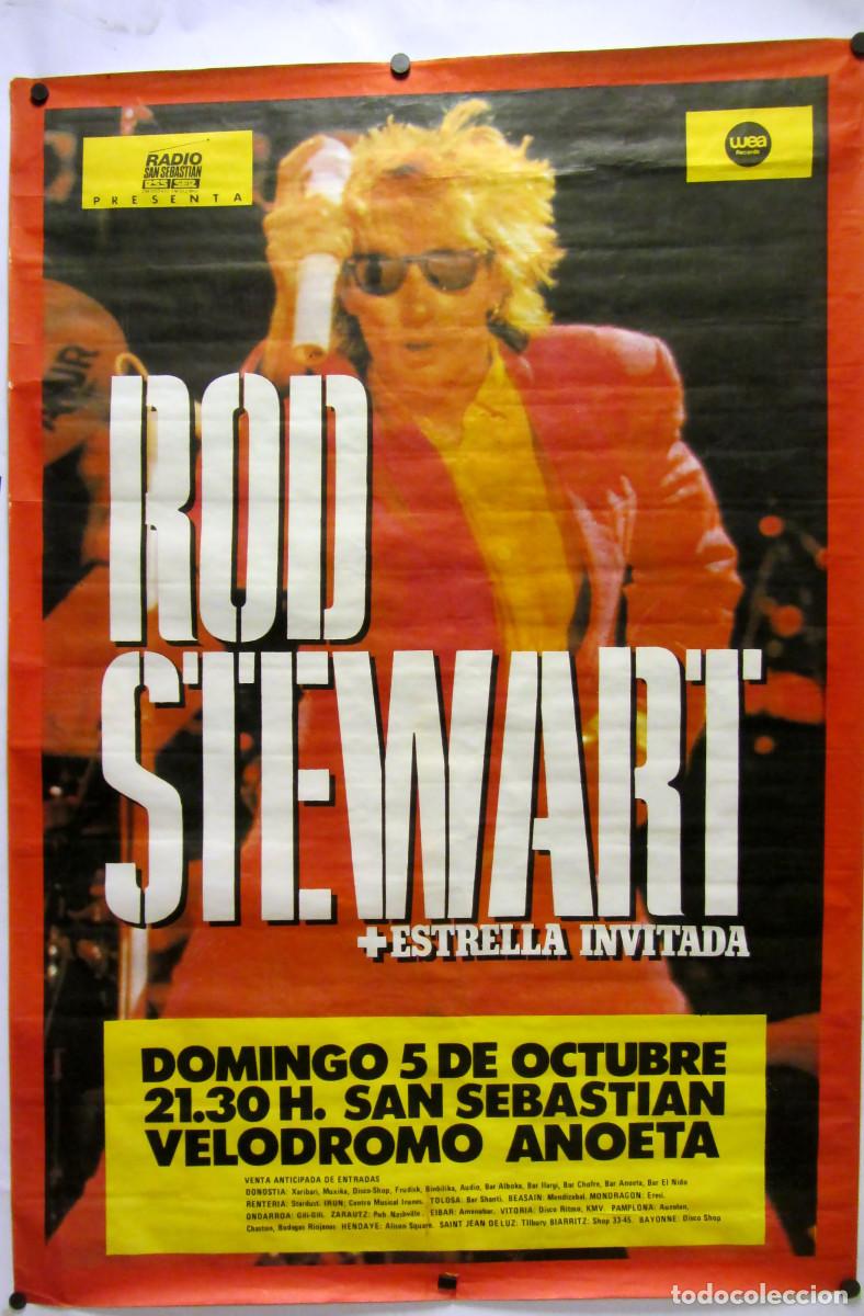 Fotos de cantantes: ROD STEWART. HIST&Oacute;RICO CARTEL CONCIERTO EN SAN SEBASTI&Aacute;N EN 1988.
