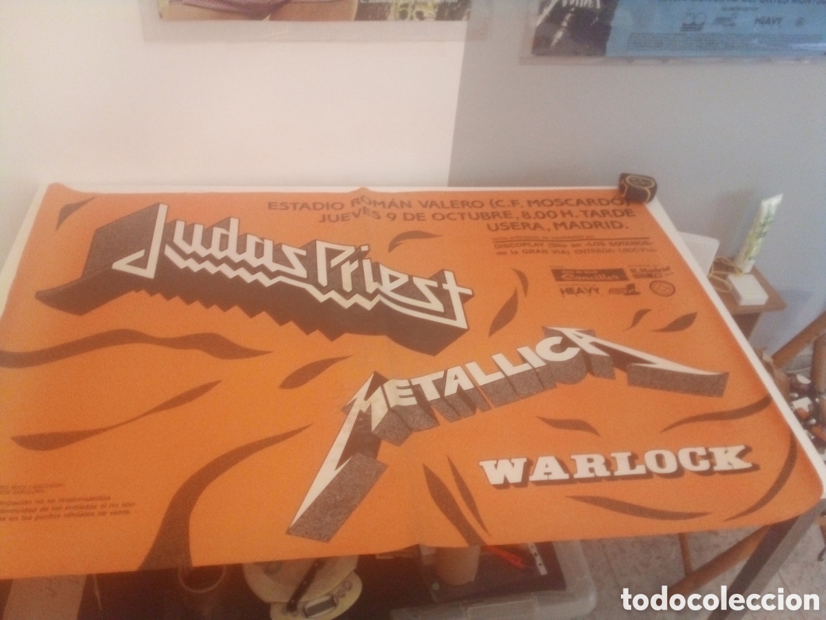 Fotos de cantantes: METALLICA JUDAS PRIEST WARLICK cartel Original 1986 Madrid TOUR 88X130