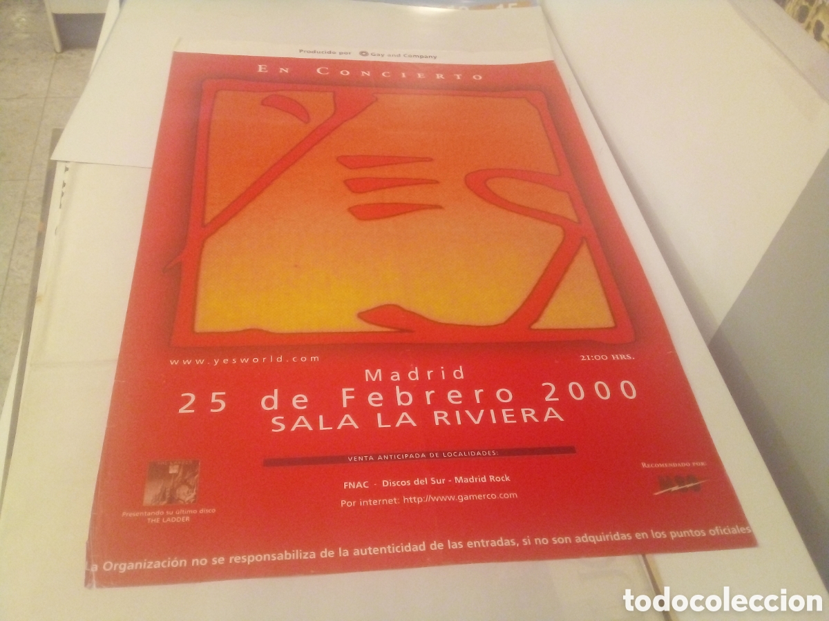 Fotos de Cantores: YES CARTEL ORIGINAL MADRID 2000 TOUR 100X69
